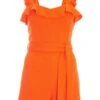 Orange Frill Playsuit -Chic Summer Shop 00100038178 ZM