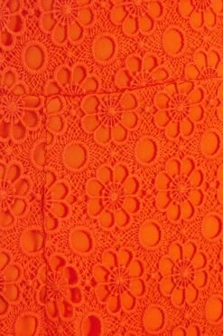 Orange Embroidered Tie Back Mini Dress -Chic Summer Shop 00100038242 ZS