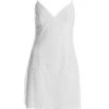 White Embroidered Tie Back Mini Dress -Chic Summer Shop 00100038243 ZM