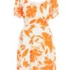 Orange Floral Skater Mini Dress 1 Orange Floral Skater Mini Dress -Chic Summer Shop 00100038264 ZM