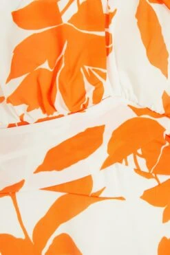 Orange Floral Skater Mini Dress -Chic Summer Shop 00100038264 ZS