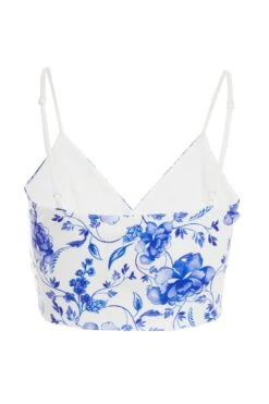 White Floral Crop Top -Chic Summer Shop 00100038278 ZB