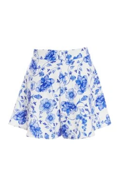 White Floral Floaty Shorts 12 White Floral Floaty Shorts -Chic Summer Shop 00100038280 ZB
