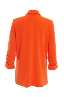 Orange Ruched Sleeve Blazer -Chic Summer Shop 00100038285 ZB