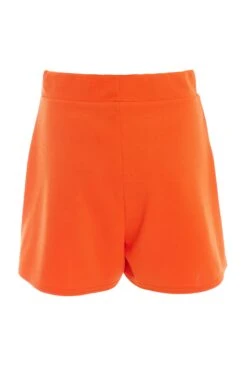 Orange Button Tailored Shorts -Chic Summer Shop 00100038286 ZB