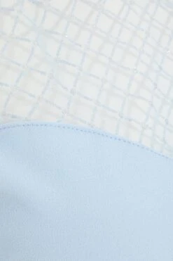 Light Blue Mesh Peplum Top -Chic Summer Shop 00100038321 ZS