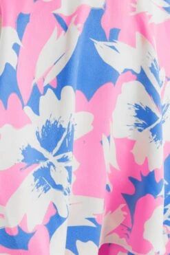 Blue Satin Floral Print Playsuit -Chic Summer Shop 00100038339 ZS