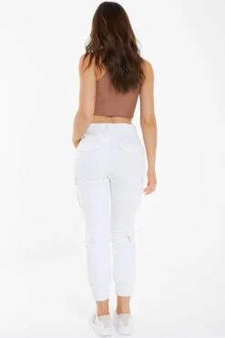 White Cargo Trousers -Chic Summer Shop 00100038340 XB