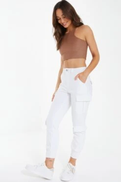 White Cargo Trousers -Chic Summer Shop 00100038340 XS