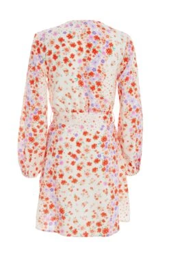 Multicoloured Floral Wrap Tie Mini Dress 12 Multicoloured Floral Wrap Tie Mini Dress -Chic Summer Shop 00100038348 ZB