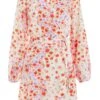 Multicoloured Floral Wrap Tie Mini Dress -Chic Summer Shop 00100038348 ZM