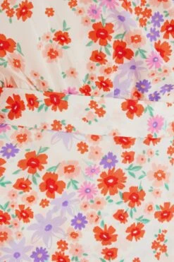 Multicoloured Floral Wrap Tie Mini Dress 13 Multicoloured Floral Wrap Tie Mini Dress -Chic Summer Shop 00100038348 ZS