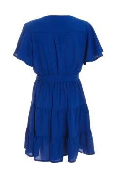 Royal Blue Wrap Skater Dress -Chic Summer Shop 00100038349 ZB