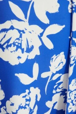 Blue Floral Wrap Dip Hem Midi Dress 13 Blue Floral Wrap Dip Hem Midi Dress -Chic Summer Shop 00100038358 ZS