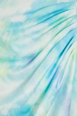 Blue Smudge Satin Wrap Midi Dress 13 Blue Smudge Satin Wrap Midi Dress -Chic Summer Shop 00100038362 ZS