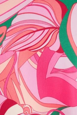 Pink Scarf Print Frill Midi Dress 13 Pink Scarf Print Frill Midi Dress -Chic Summer Shop 00100038368 ZS