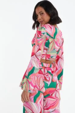 Pink Scarf Print Top 10 Pink Scarf Print Top -Chic Summer Shop 00100038369 XB