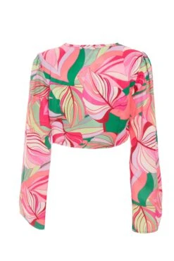 Pink Scarf Print Top 12 Pink Scarf Print Top -Chic Summer Shop 00100038369 ZB