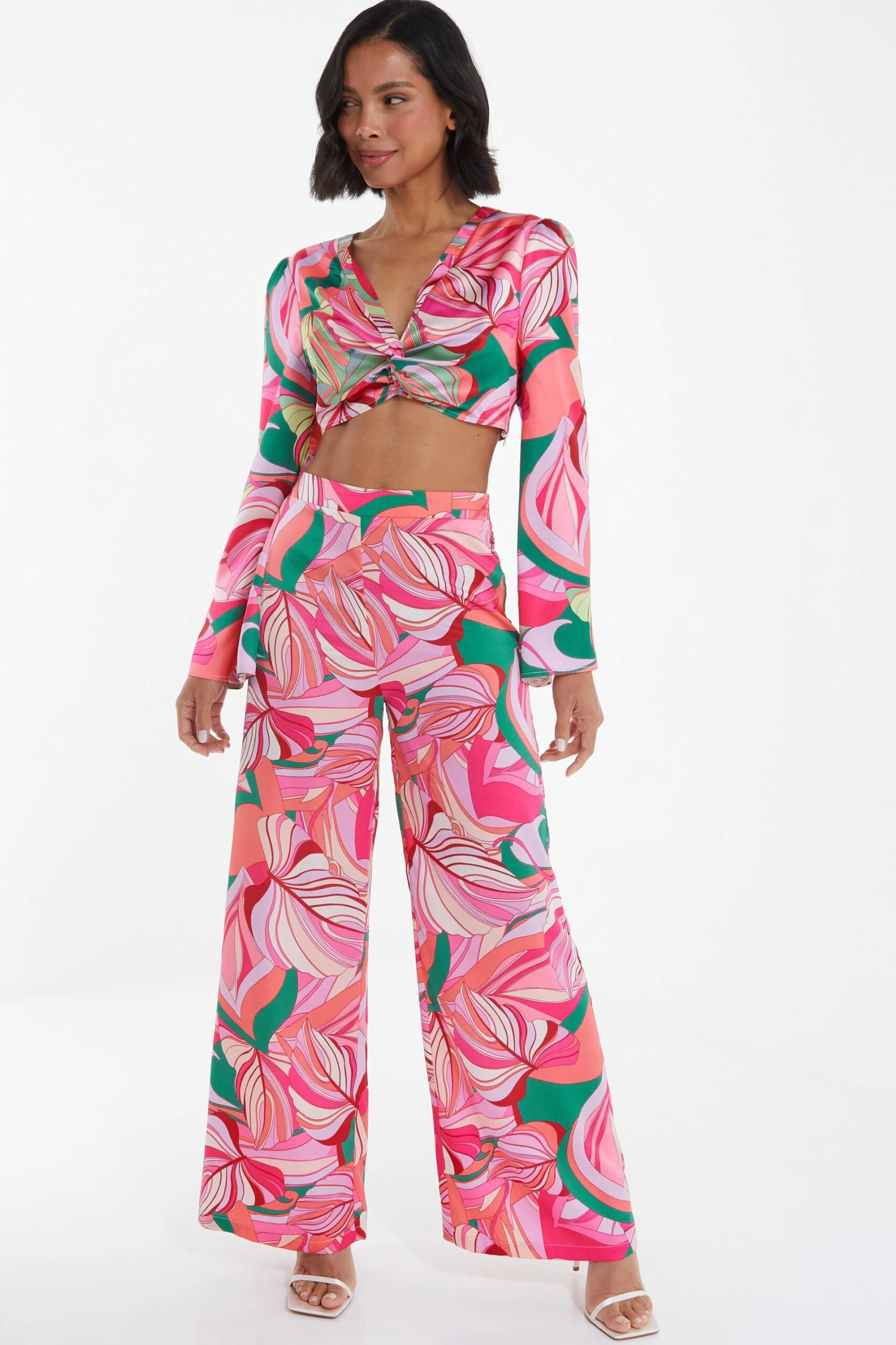 Pink Scarf Print Palazzo Trousers 4 Pink Scarf Print Palazzo Trousers - Image 2