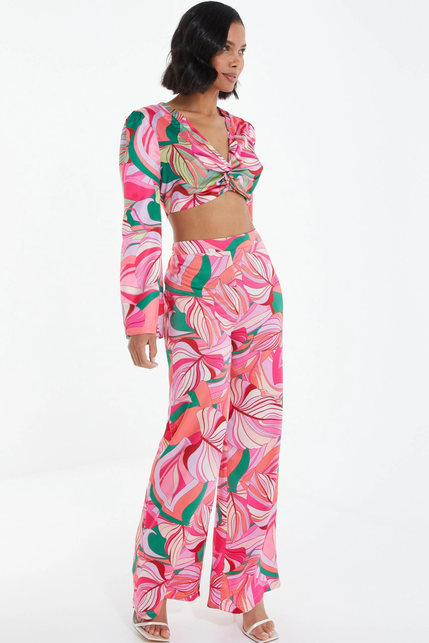 Pink Scarf Print Palazzo Trousers 6 Pink Scarf Print Palazzo Trousers - Image 4