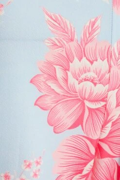 Blue Floral Wrap Culotte Jumpsuit -Chic Summer Shop 00100038385 ZS