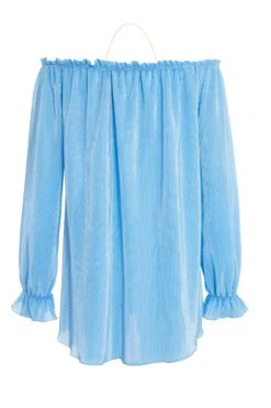 Blue Bardot Necklace Top -Chic Summer Shop 00100038405 ZB