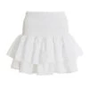 White Ruched Frill Mini Skirt -Chic Summer Shop 00100038421 ZM