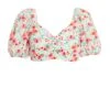 White Ditsy Floral Tie Back Crop Top 2 White Ditsy Floral Tie Back Crop Top -Chic Summer Shop 00100038431 ZM