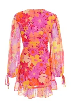 Pink Floral Skater Dress 12 Pink Floral Skater Dress -Chic Summer Shop 00100038432 ZB