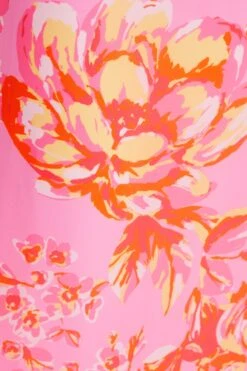 Pink Floral Print Tie Back Midi Dress 13 Pink Floral Print Tie Back Midi Dress -Chic Summer Shop 00100038433 ZS