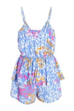 Blue Animal Print Playsuit -Chic Summer Shop 00100038438 ZB