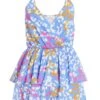 Blue Animal Print Playsuit -Chic Summer Shop 00100038438 ZM