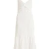 White Strappy Knot Front Midi Dress -Chic Summer Shop 00100038449 ZM
