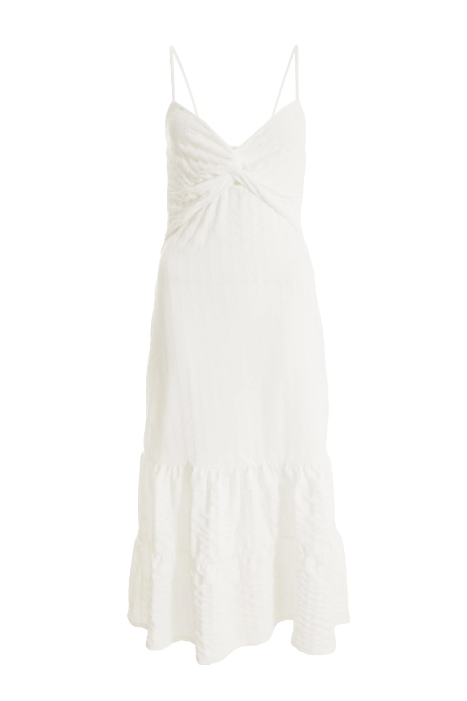 White Strappy Knot Front Midi Dress 3 White Strappy Knot Front Midi Dress