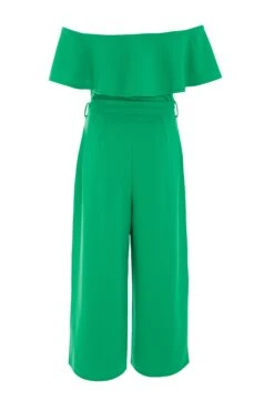 Green Bardot Culotte Jumpsuit -Chic Summer Shop 00100038450 ZB