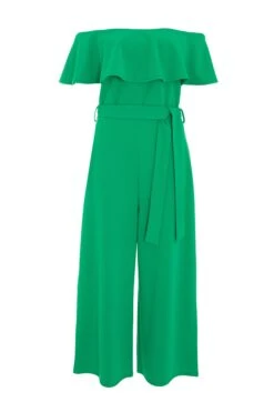 Green Bardot Culotte Jumpsuit