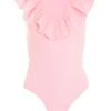 Light Pink Ribbed Frill Bodysuit 2 Light Pink Ribbed Frill Bodysuit -Chic Summer Shop 00100038455 ZM