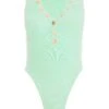 Mint Ribbed Button Bodysuit -Chic Summer Shop 00100038462 ZM