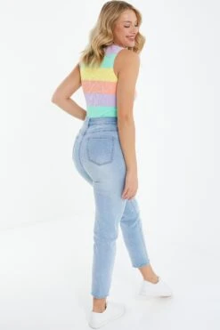 Multicoloured Stripe Knitted Bodysuit 10 Multicoloured Stripe Knitted Bodysuit -Chic Summer Shop 00100038467 XB