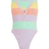 Multicoloured Stripe Knitted Bodysuit 2 Multicoloured Stripe Knitted Bodysuit -Chic Summer Shop 00100038467 ZM