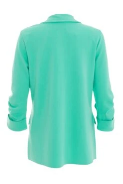 Mint Ruched Sleeve Blazer -Chic Summer Shop 00100038475 ZB