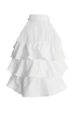White Tiered Sleeveless Blouse -Chic Summer Shop 00100038478 ZB