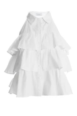 White Tiered Sleeveless Blouse