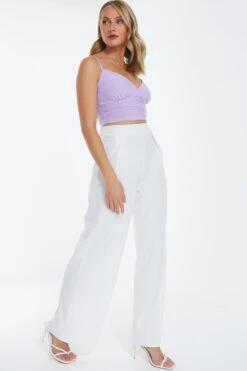 White Palazzo Trousers -Chic Summer Shop 00100038503 XS