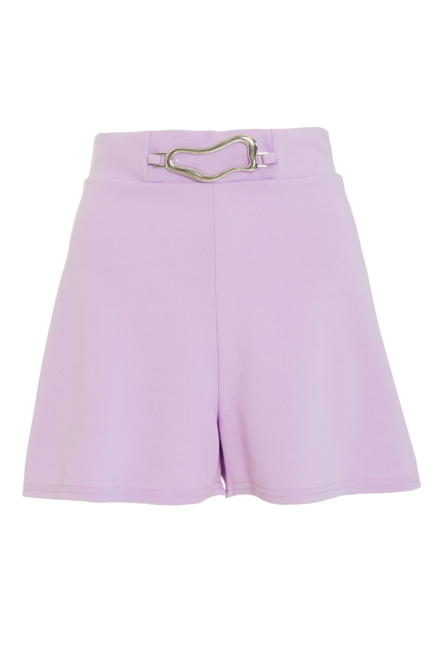 Lilac Buckle Detail High Waist Shorts 3 Lilac Buckle Detail High Waist Shorts