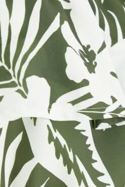 Khaki Floral Bardot Crop Top -Chic Summer Shop 00100038521 ZS