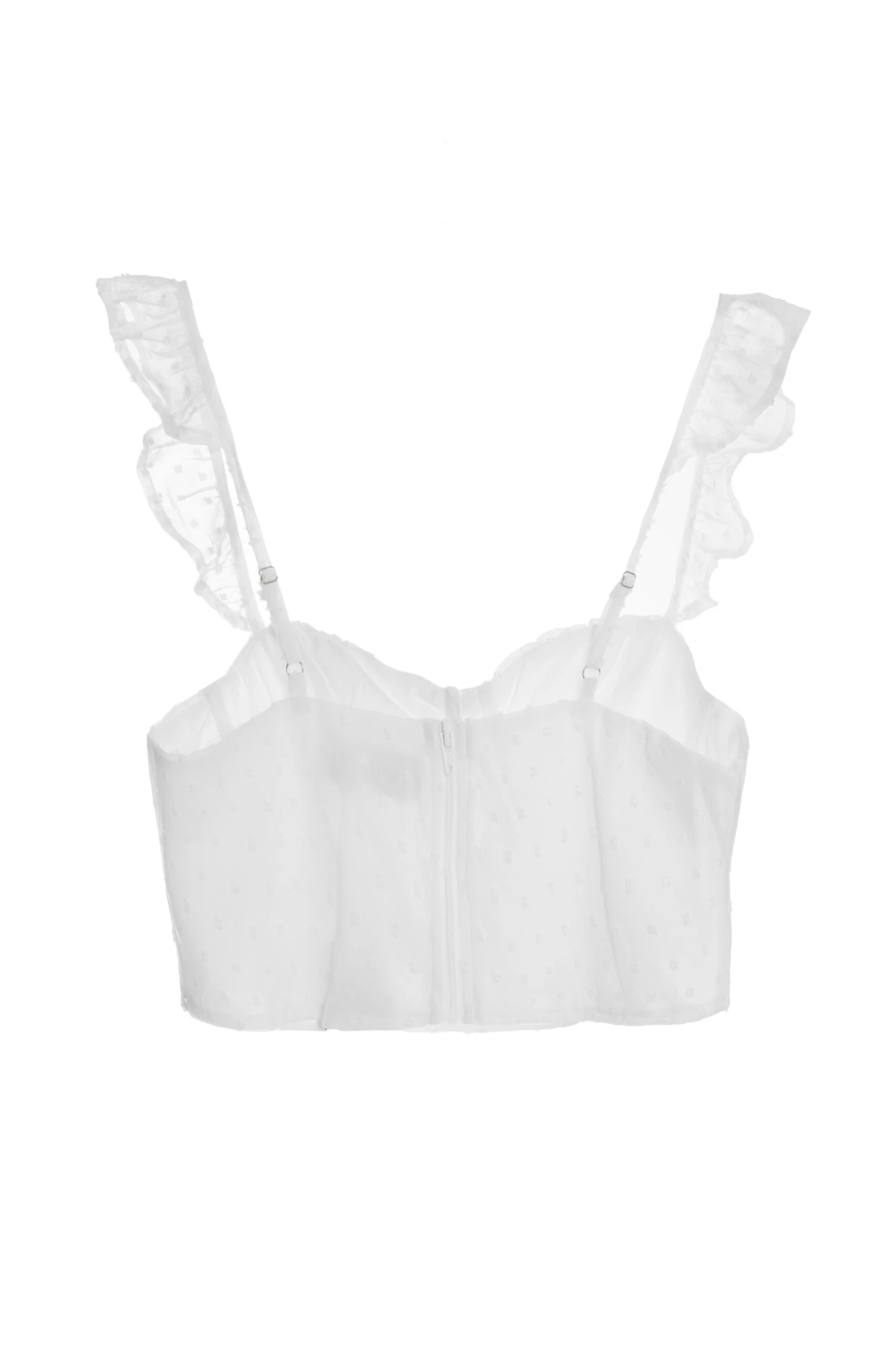 White Chiffon Dobby Crop Top 7 White Chiffon Dobby Crop Top - Image 5