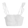 White Chiffon Dobby Crop Top -Chic Summer Shop 00100038545 ZM