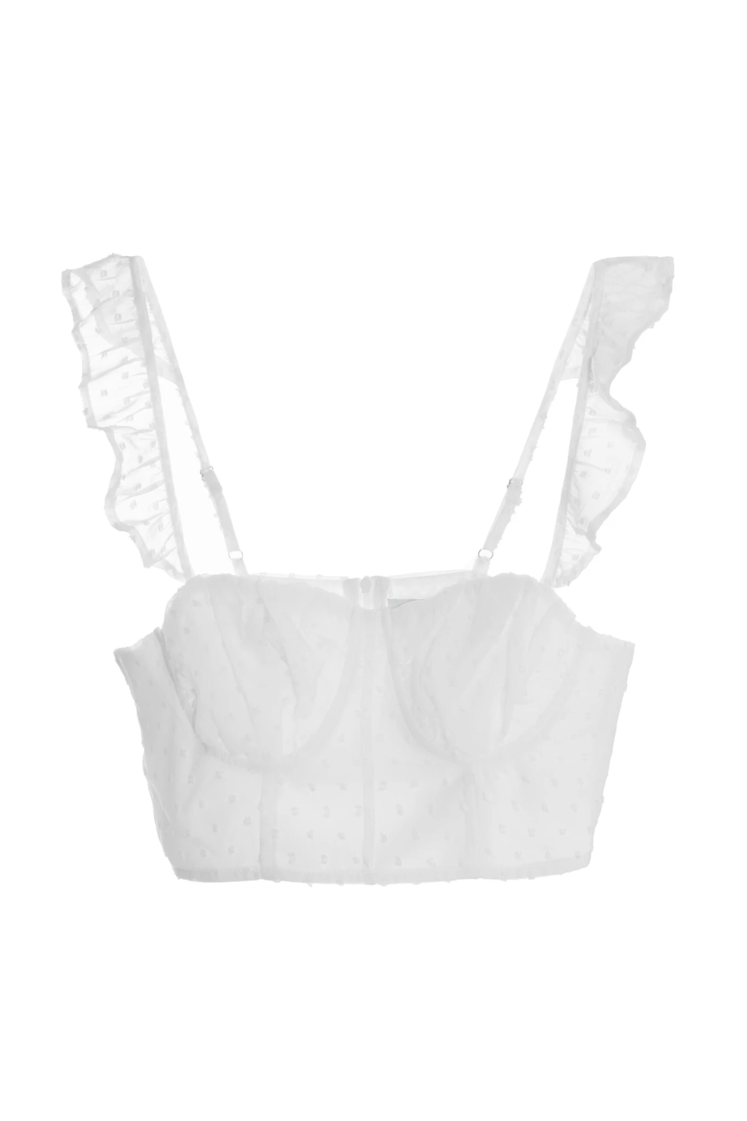 White Chiffon Dobby Crop Top 3 White Chiffon Dobby Crop Top