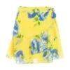 Yellow Floral Wrap Mini Skirt 1 Yellow Floral Wrap Mini Skirt -Chic Summer Shop 00100038548 ZM